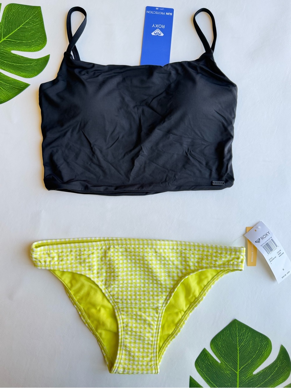 ☀️ ROXY Bikini Beach Classic Top & Beautiful Sun Regular Bottoms Size Small ☀️